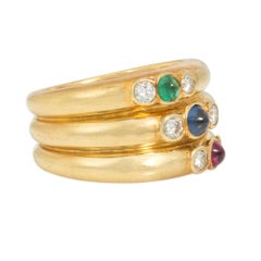 Diamond and multi-gem harem style band