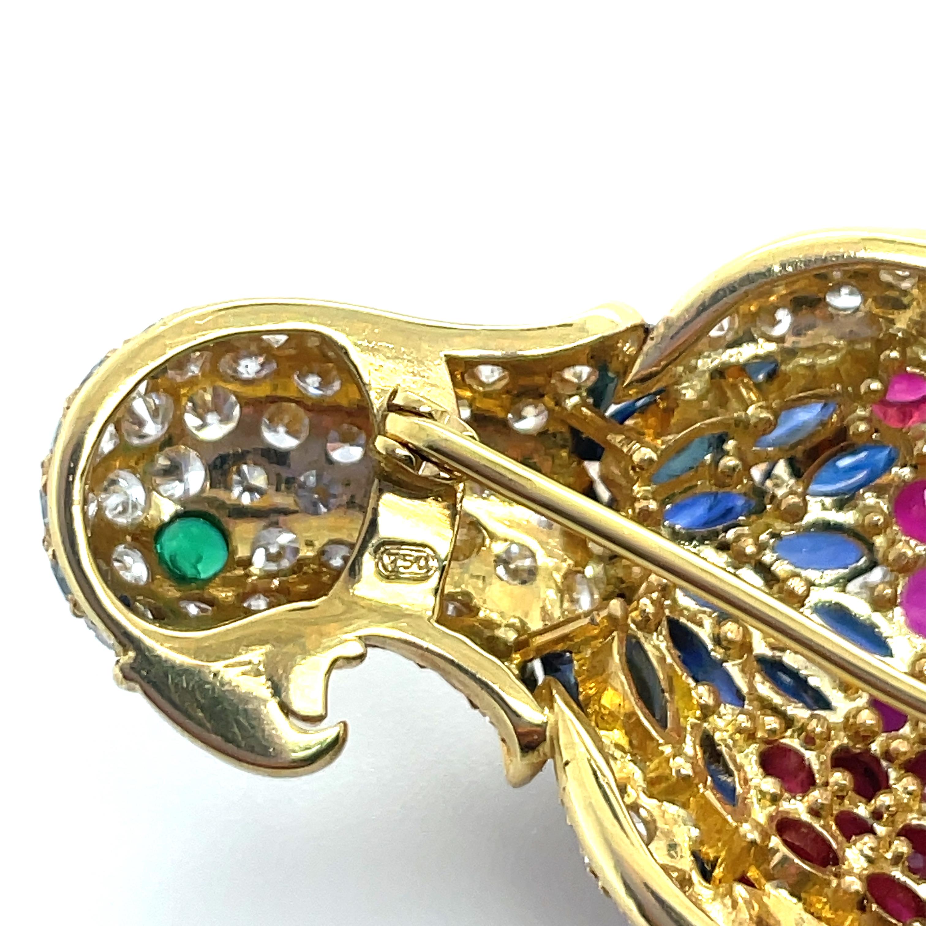 Femenino o masculino Broche de diamantes y loro multigem en venta