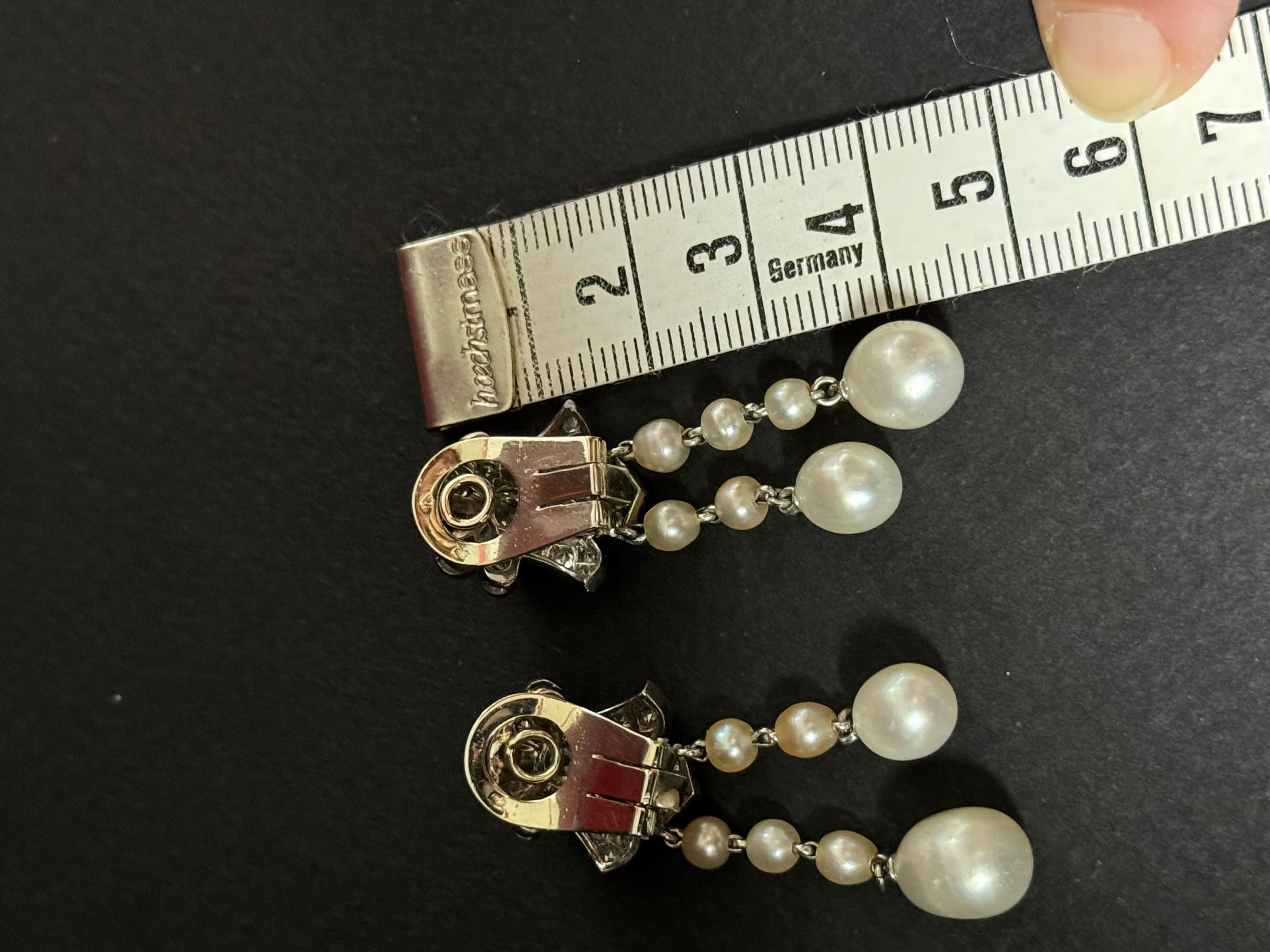 Ohrringe aus Diamanten und Naturperlen, die Henry de Monfreid seiner Frau im Zustand „Gut“ im Angebot in London, GB