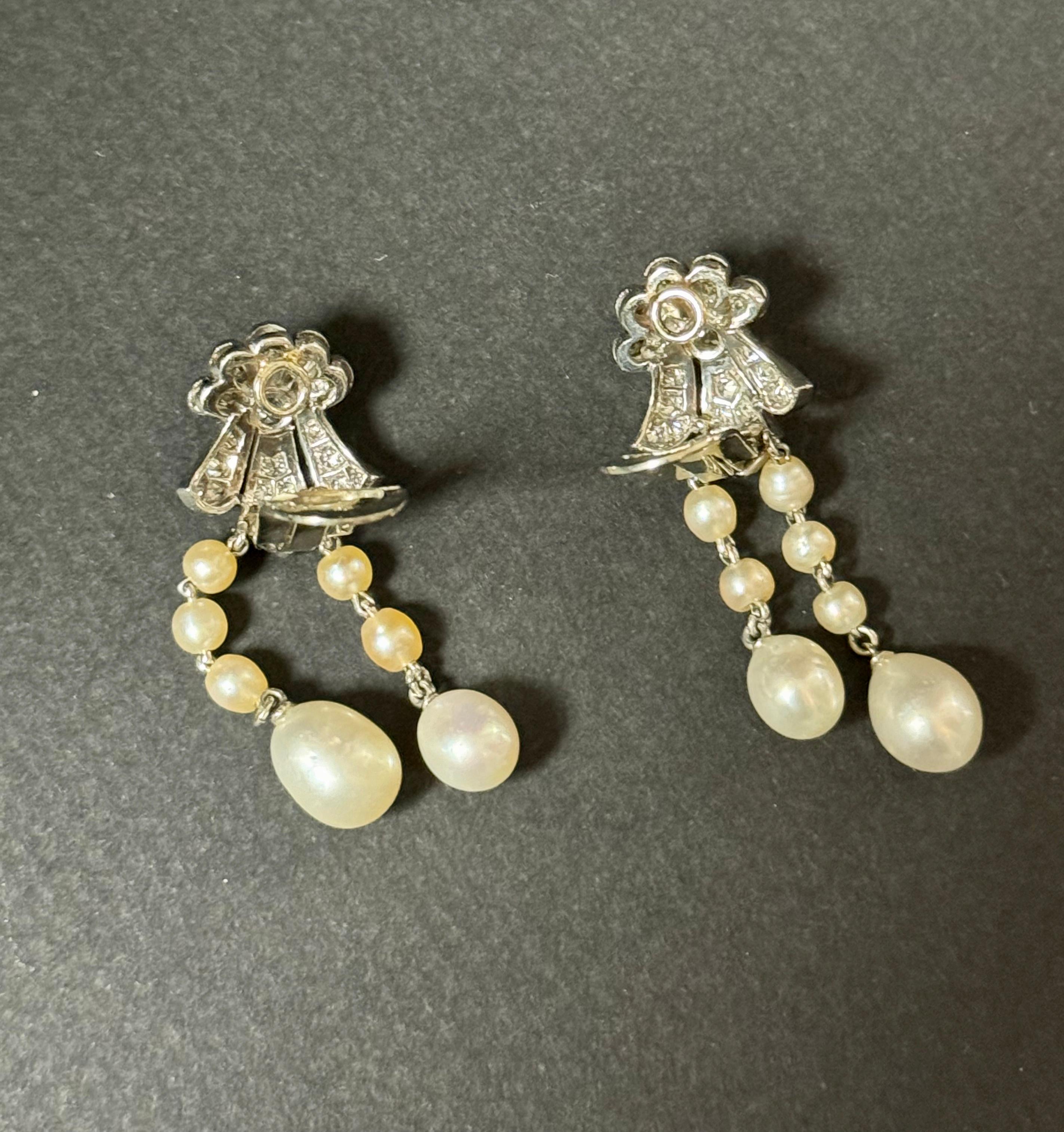 Ohrringe aus Diamanten und Naturperlen, die Henry de Monfreid seiner Frau im Angebot 1