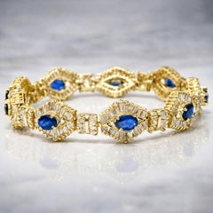Diamond and Natural Sapphire Bracelet  6.50 CTW Diamonds