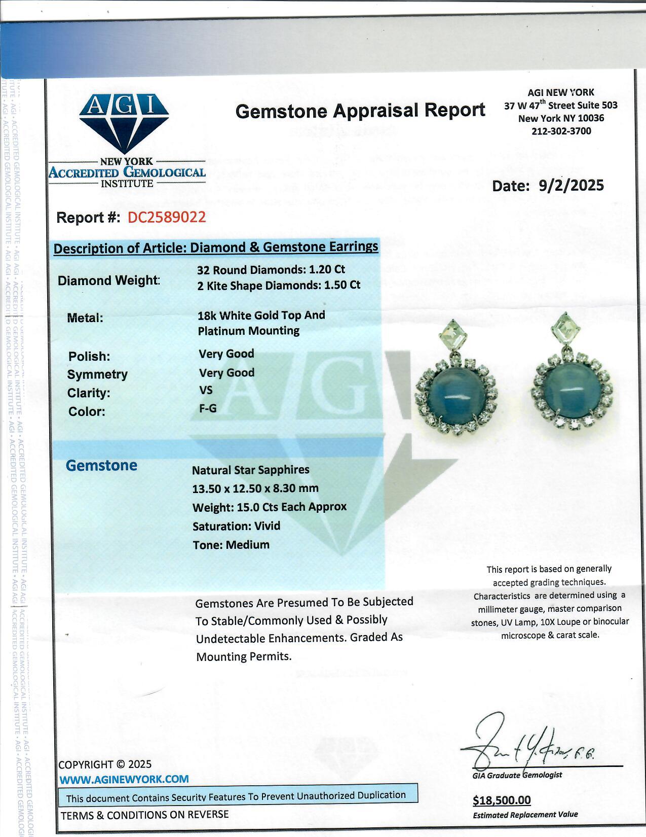 Orecchini a goccia con diamanti e zaffiri naturali in platino e oro bianco 18 carati in vendita 4