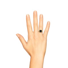 Diamond and Onyx Art Deco Style Ring in 14K Yellow Gold
