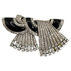 Épingle(s) en platine, diamant et onyx