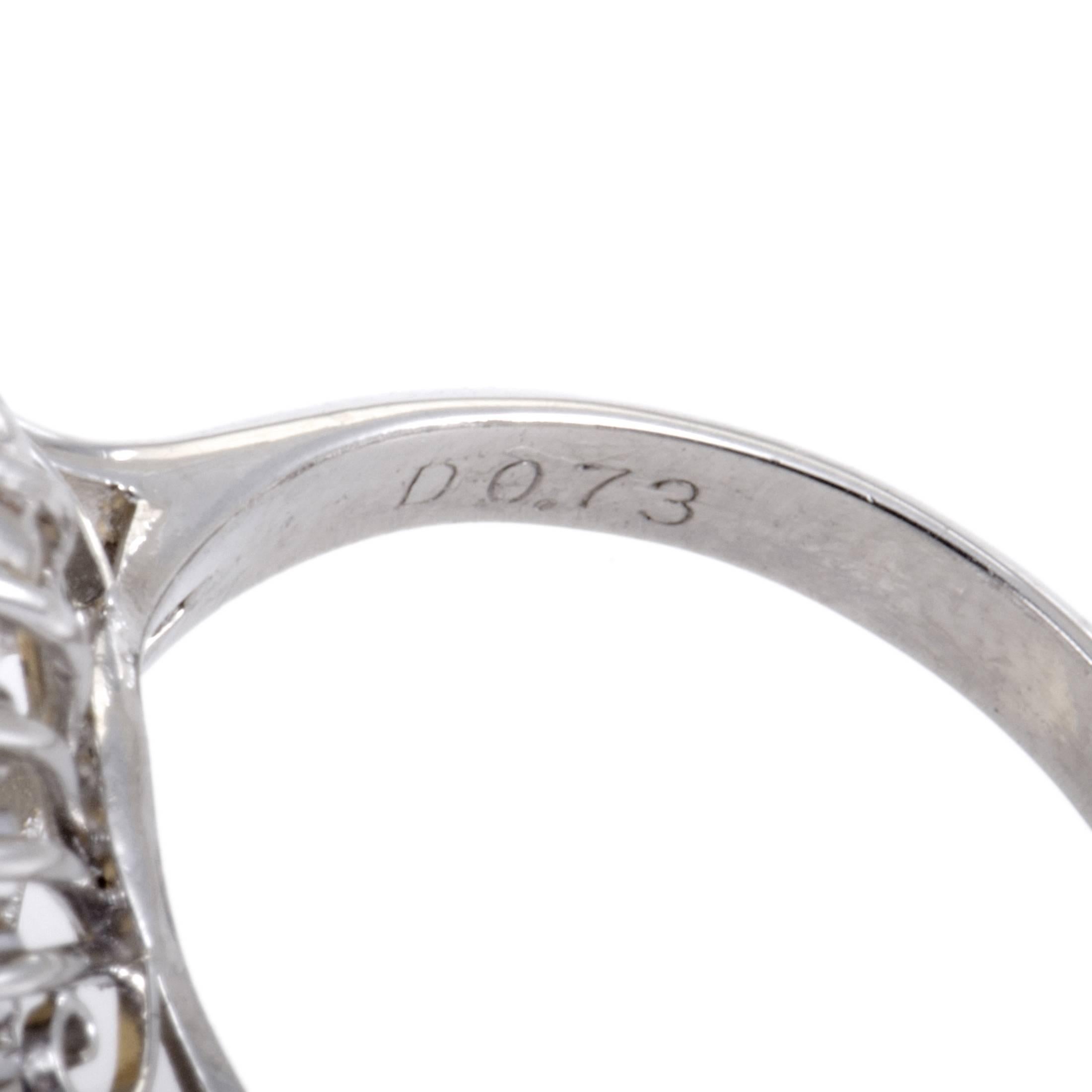 Women's Diamond and Opal Cabochon Platinum Ring