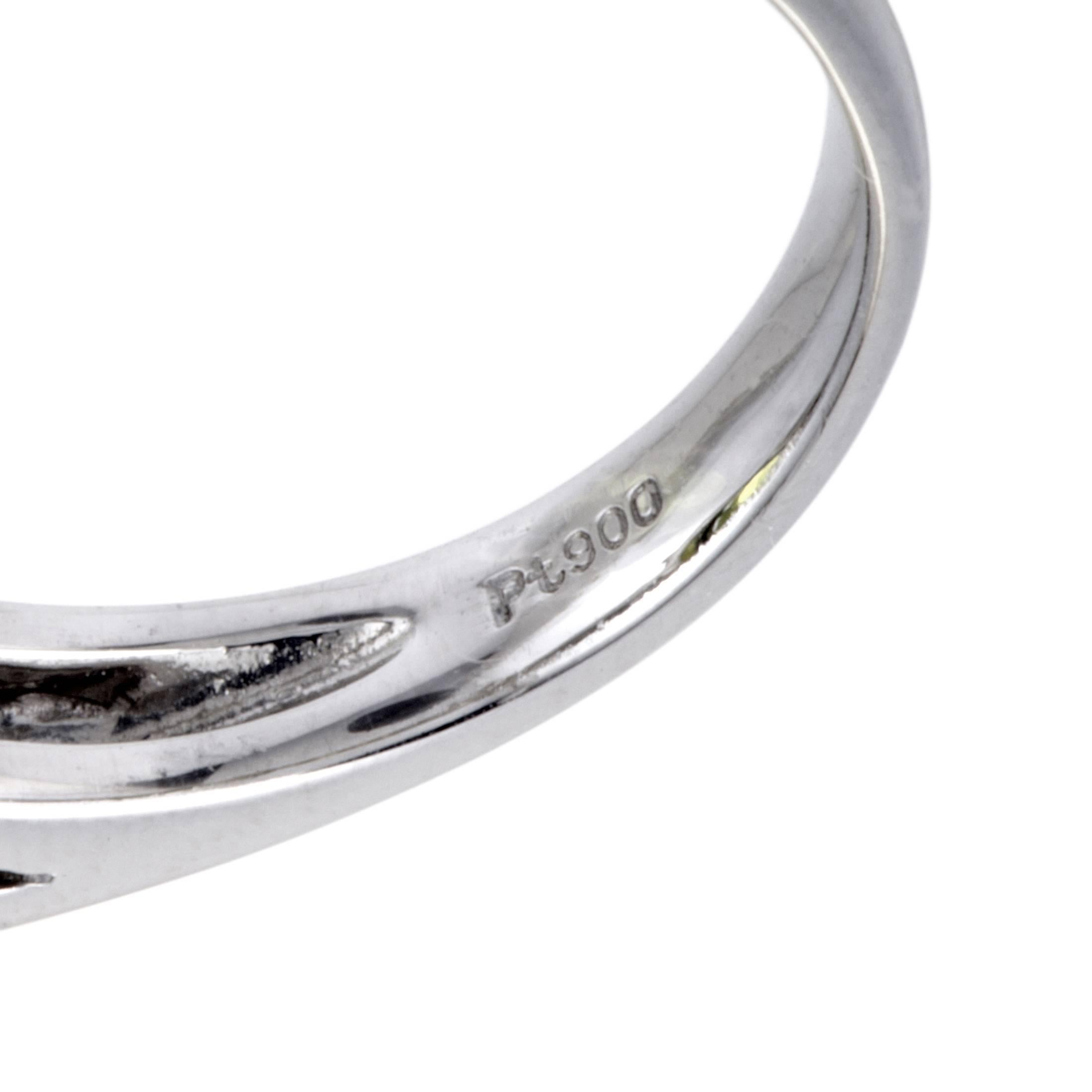 Women's Diamond and Oval Peridot Platinum Ring