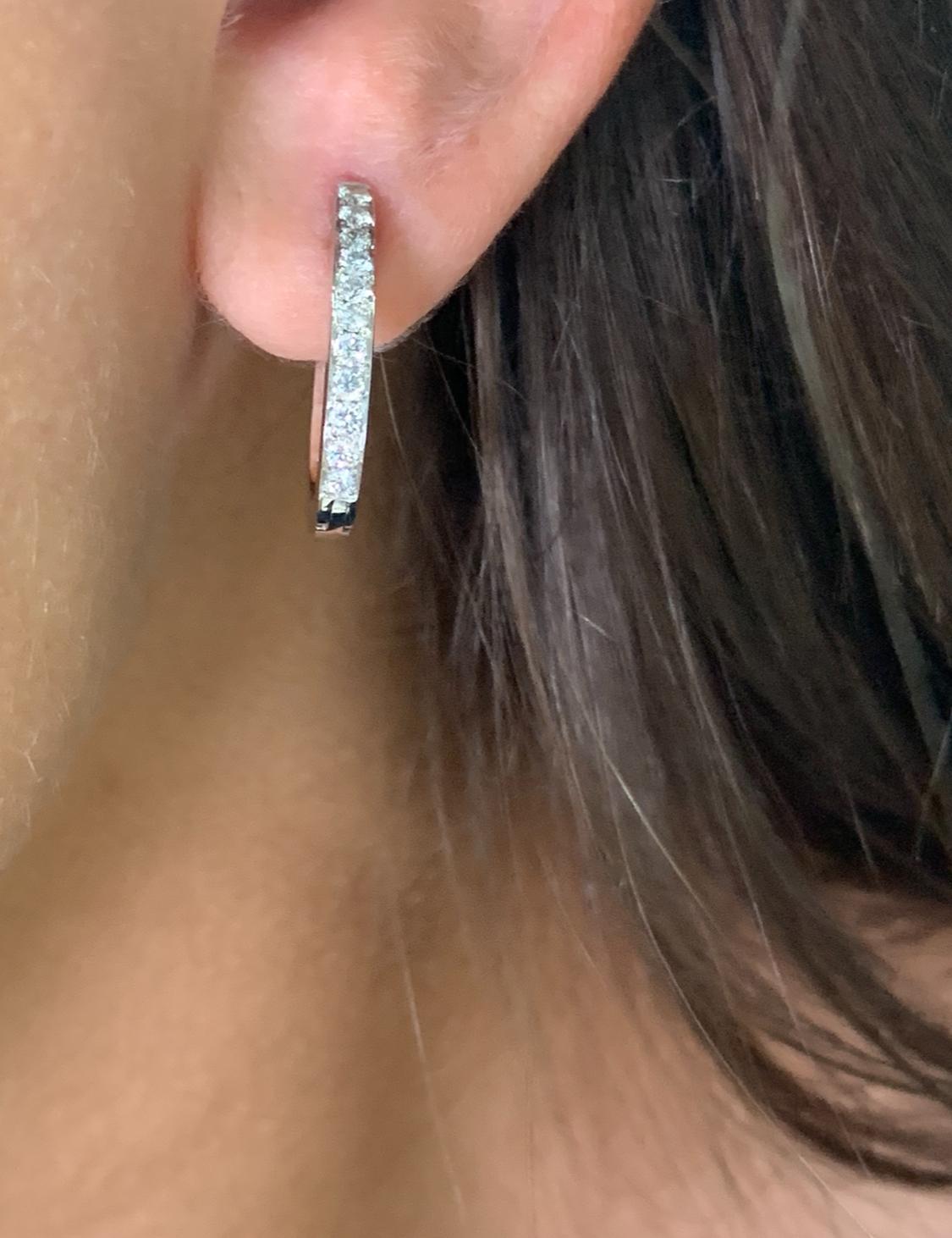 Boucles d'oreilles art déco en diamant et perle, de style goutte ou cerceau  or blanc 18k Neuf - En vente à London, GB