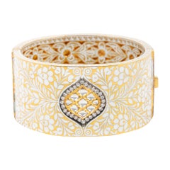 Bracciale Mughal con diamante e perla smaltata