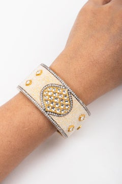Mughal Diamond and Pearl Enameled Bangle