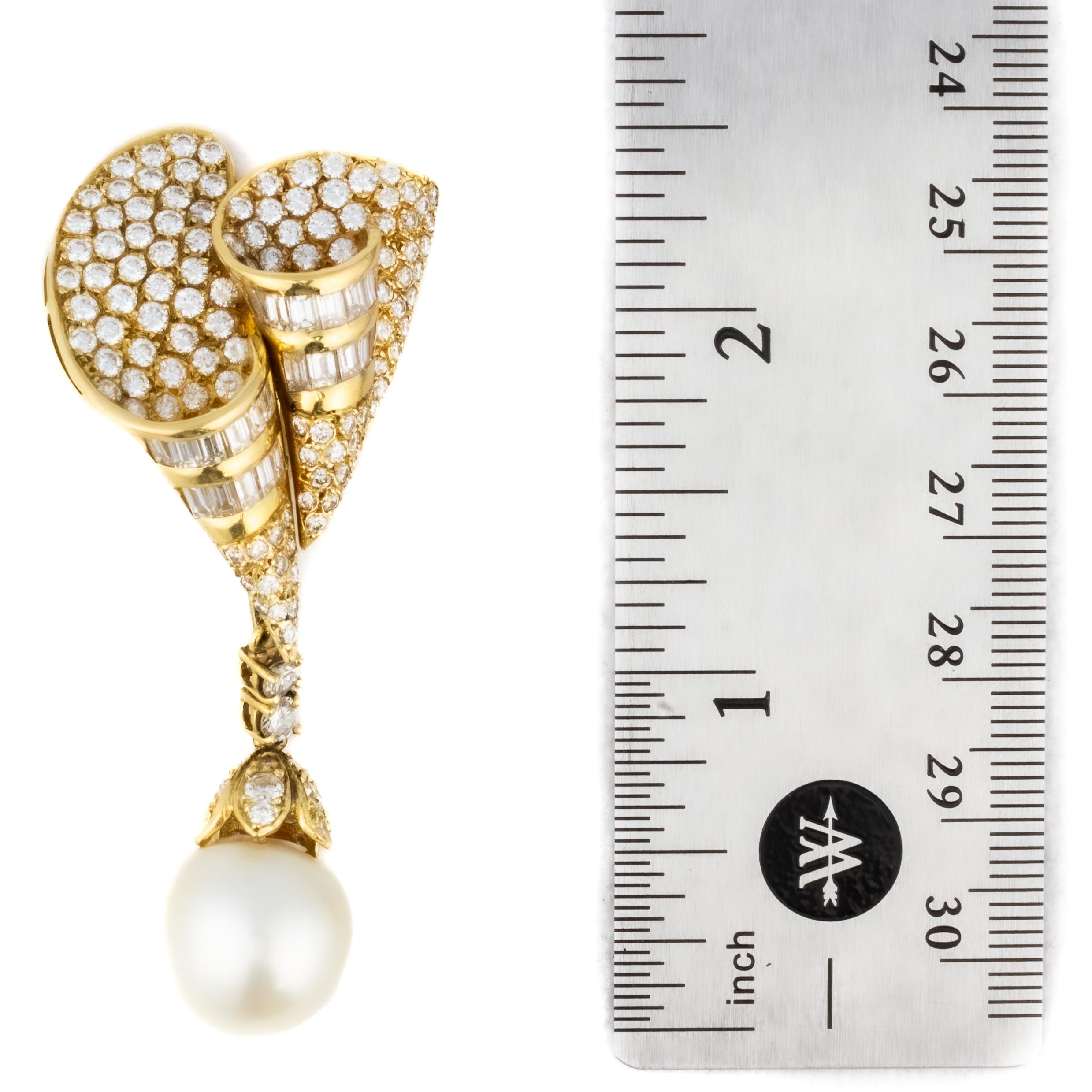 Round Cut Diamond and Pearl Convertible Day & Night Earrings For Sale