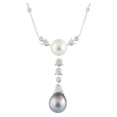Rare Cartier Orissa Diamond and Pearl Necklace at 1stDibs