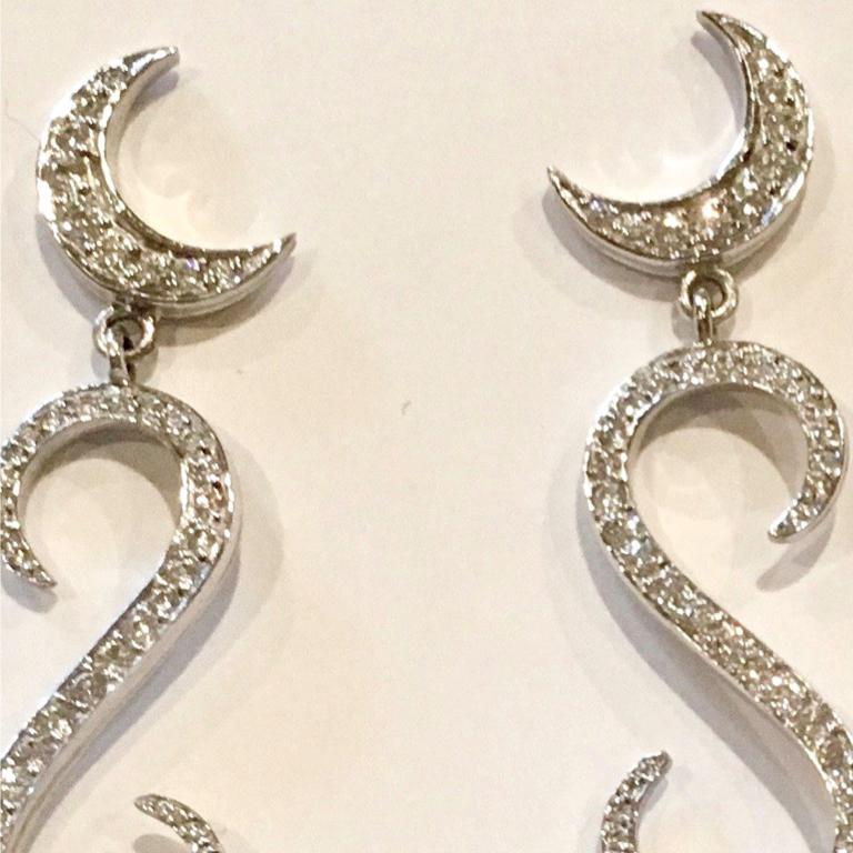 Baroque Revival 18 Carat White Gold Diamond and South Sea Pearl Earrings