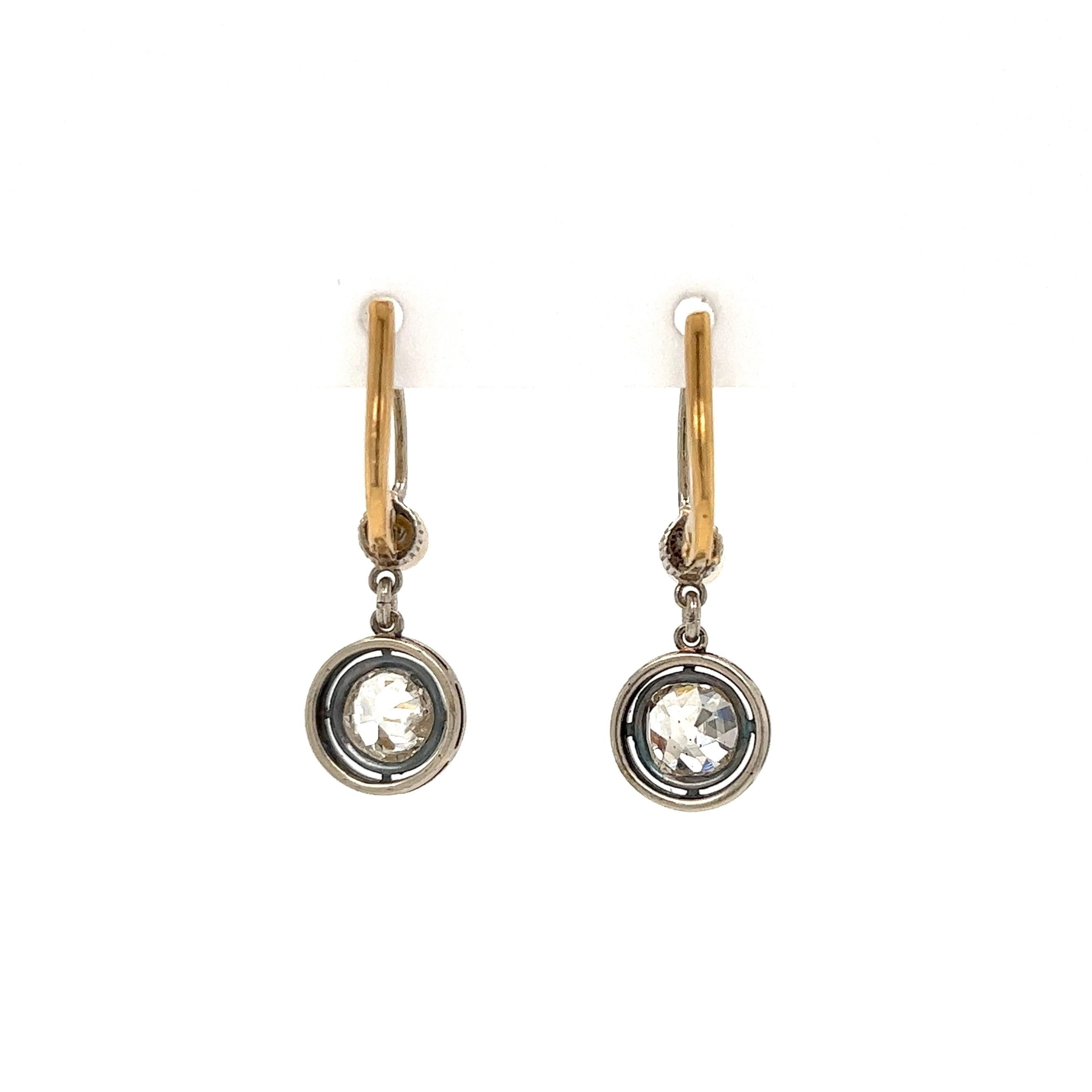 Diamond and Pearl Edwardian Platinum Drop Earrings Estate Fine Jewelry 1