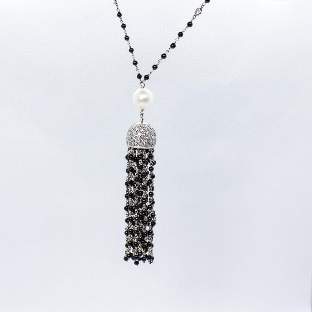 Collana di diamanti e perle in vendita 1