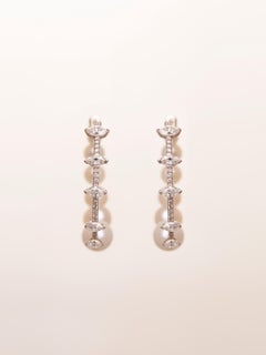 Diamond and Pearl Orbit Hoops in 18kt Gold, Diamond & Pearls