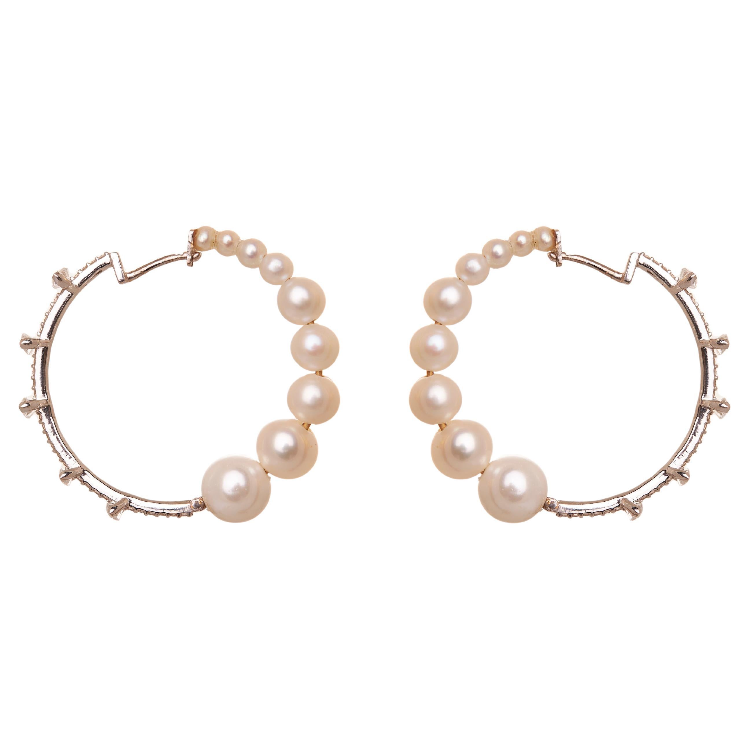 Diamant- und Perlenring aus 18kt Gold, Diamant und Perlen
