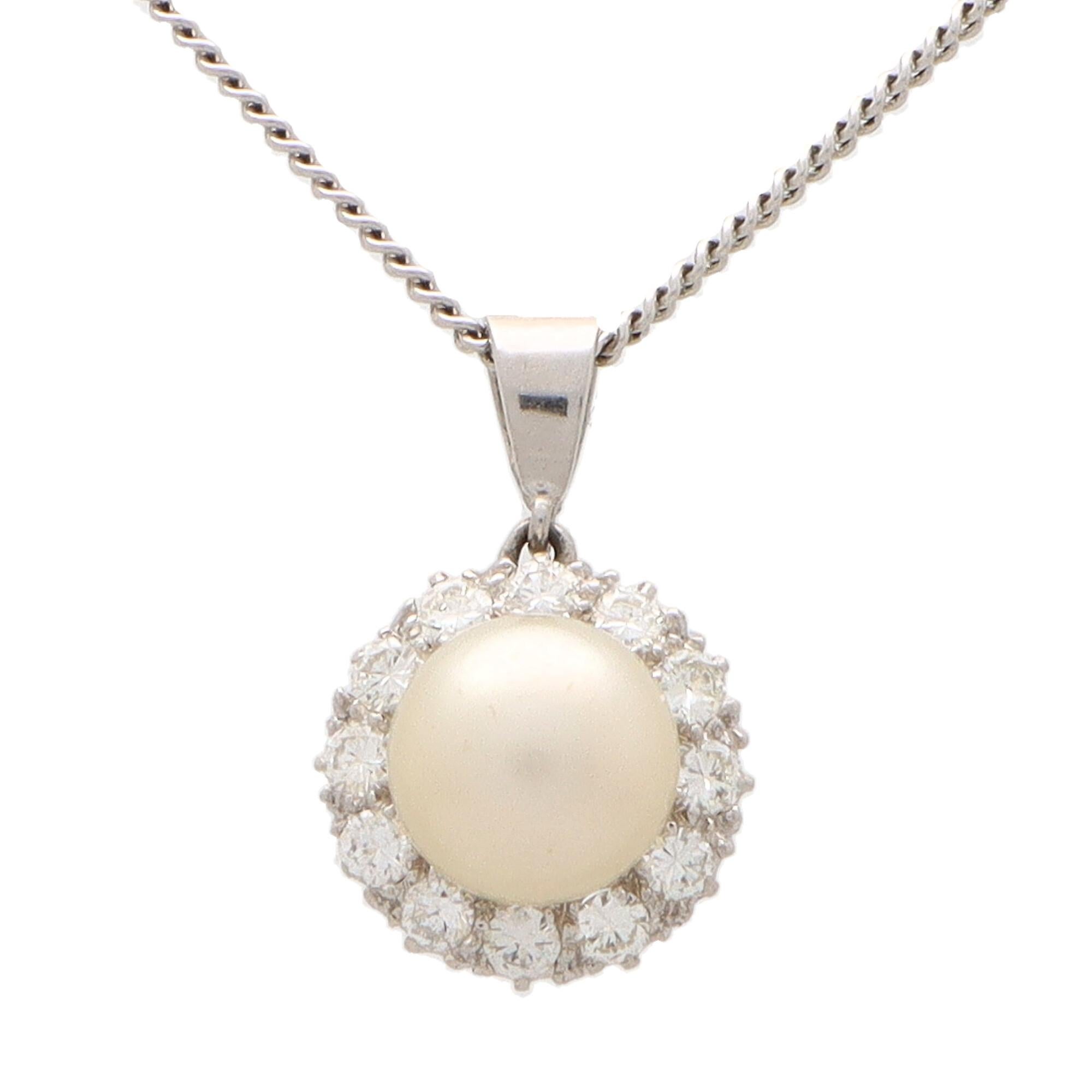 pearl pendant set in gold