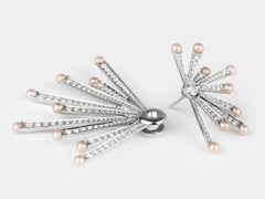 Diamant- und Perlen- Starburst-Ohrring von Umrao Jewels