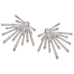 Diamond and Pearl Starburst Earring by Umrao Jewels