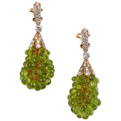 Diamond and Peridot Chandelier Earrings Rose Gold Diamond and Peridot Chandelier Earrings Rose Gold