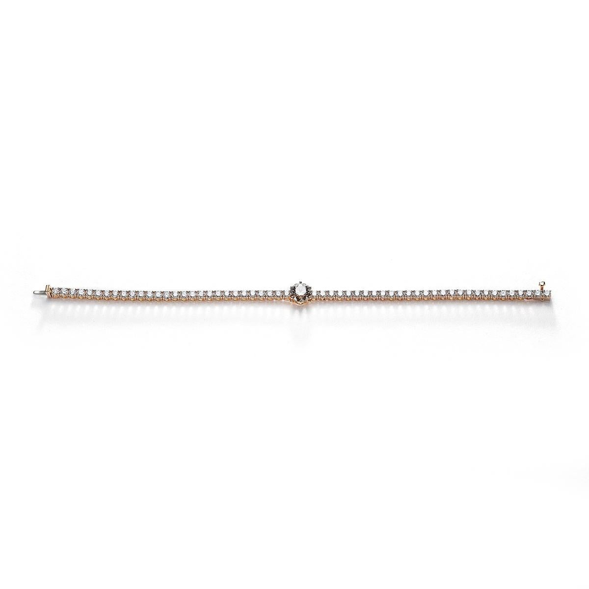 Contemporain Bracelet en or rose et diamants en vente