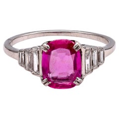 Vintage Diamond and Pink Sapphire Ring