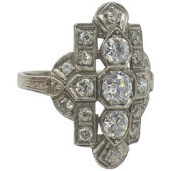 Diamant- und Platin- Art-Déco-Ring, um 1920