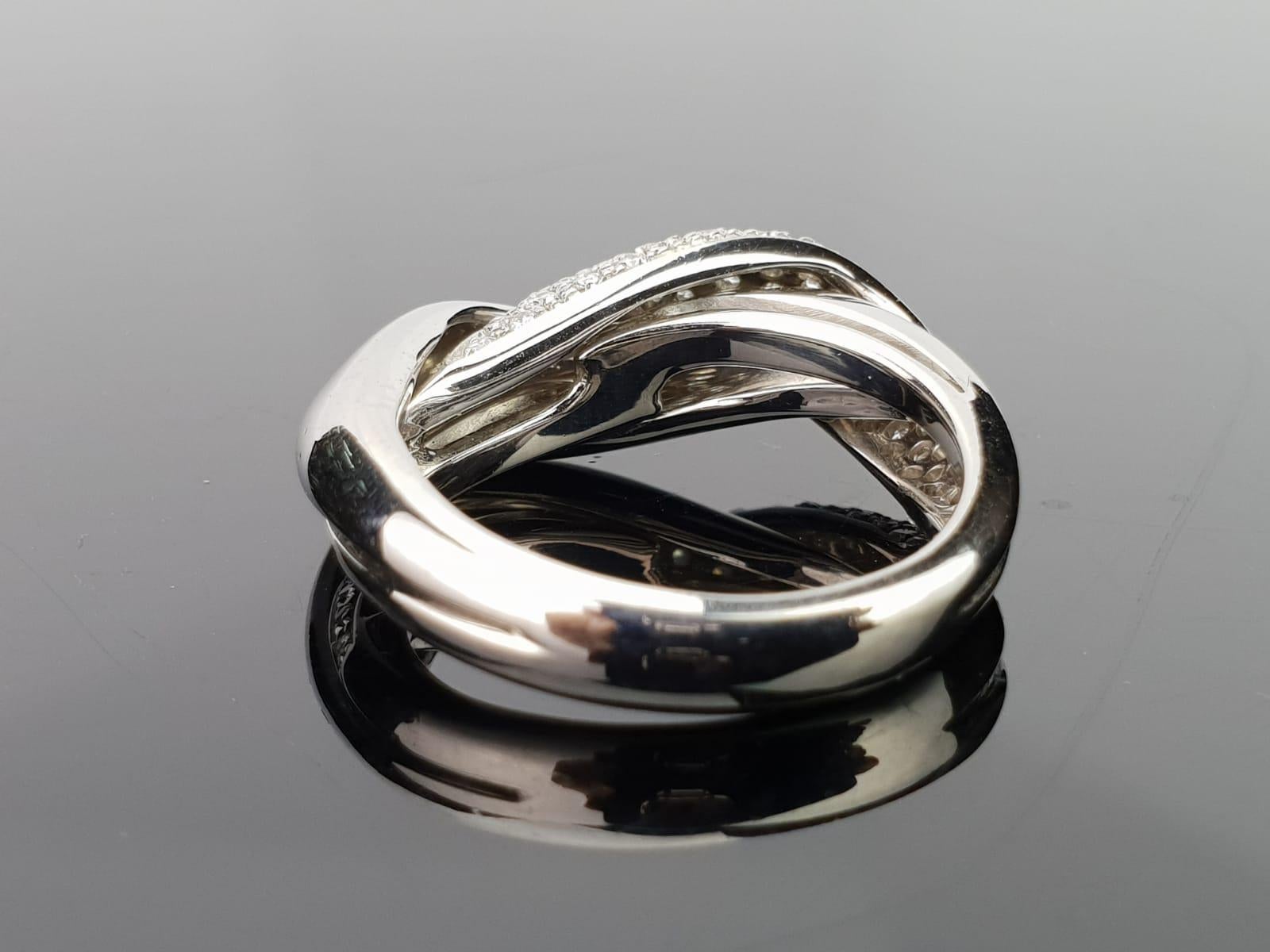 Modern Diamond and Platinum Band Ring