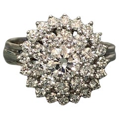 Used Diamond and Platinum Cluster Ring