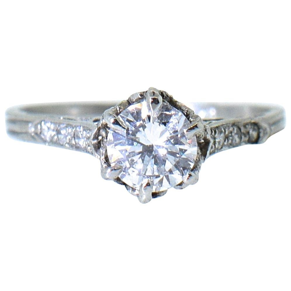 Diamond and Platinum Edwardian Ring, circa 1915