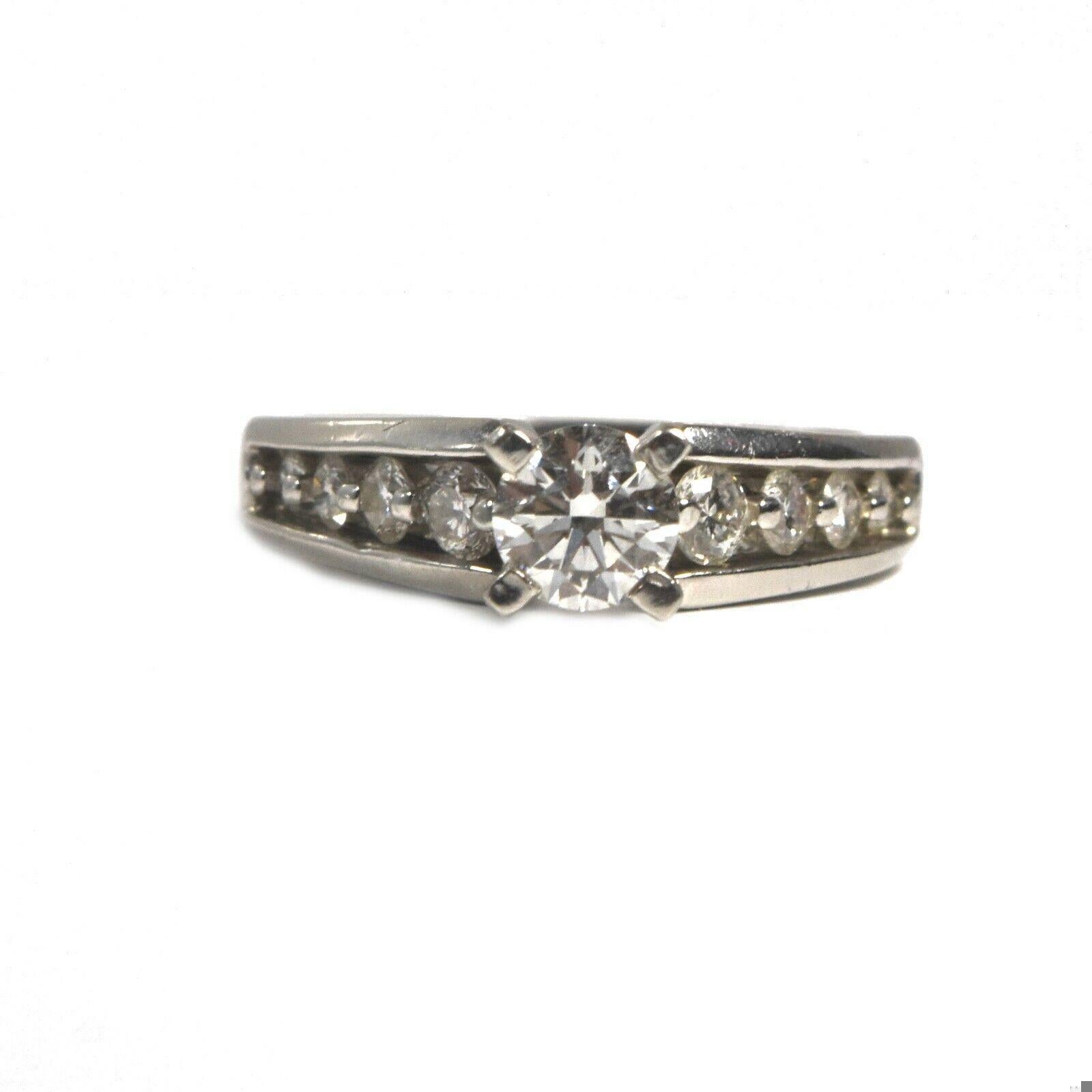 Diamond and Platinum Engagement Ring, Sizable For Sale 1
