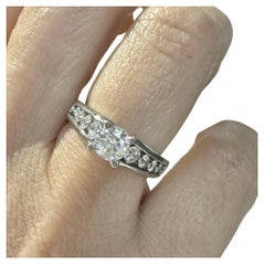 Diamond and Platinum Engagement Ring, Sizable