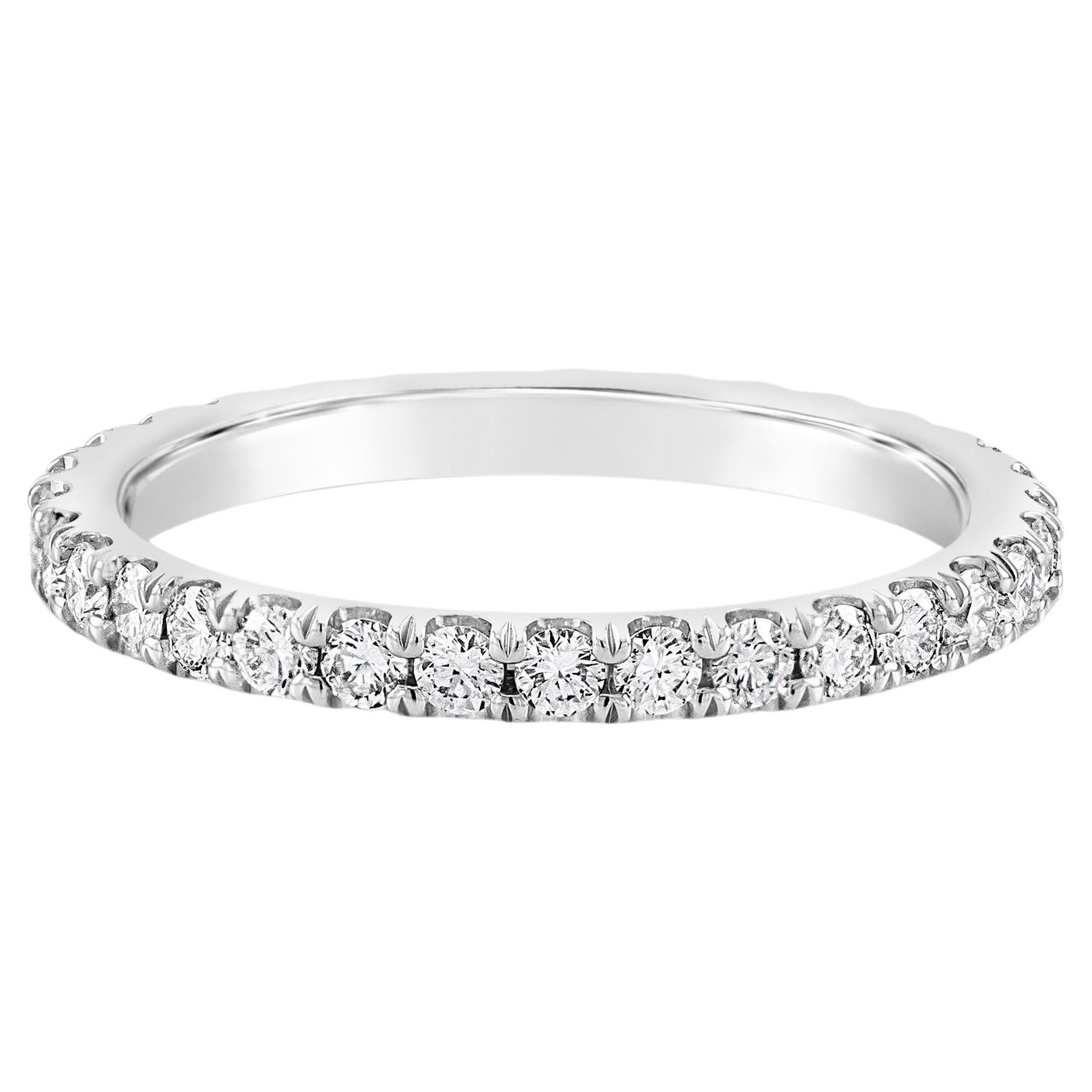 Roman Malakov 0.67 Carats Brilliant Round Diamond Eternity Wedding Band Ring For Sale