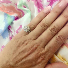 Diamond and Platinum Flower Ring