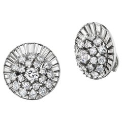Boucles d'oreilles « Satellite » en platine et diamants
