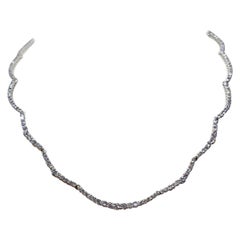 Vintage Diamond and Platinum Scalloped Necklace