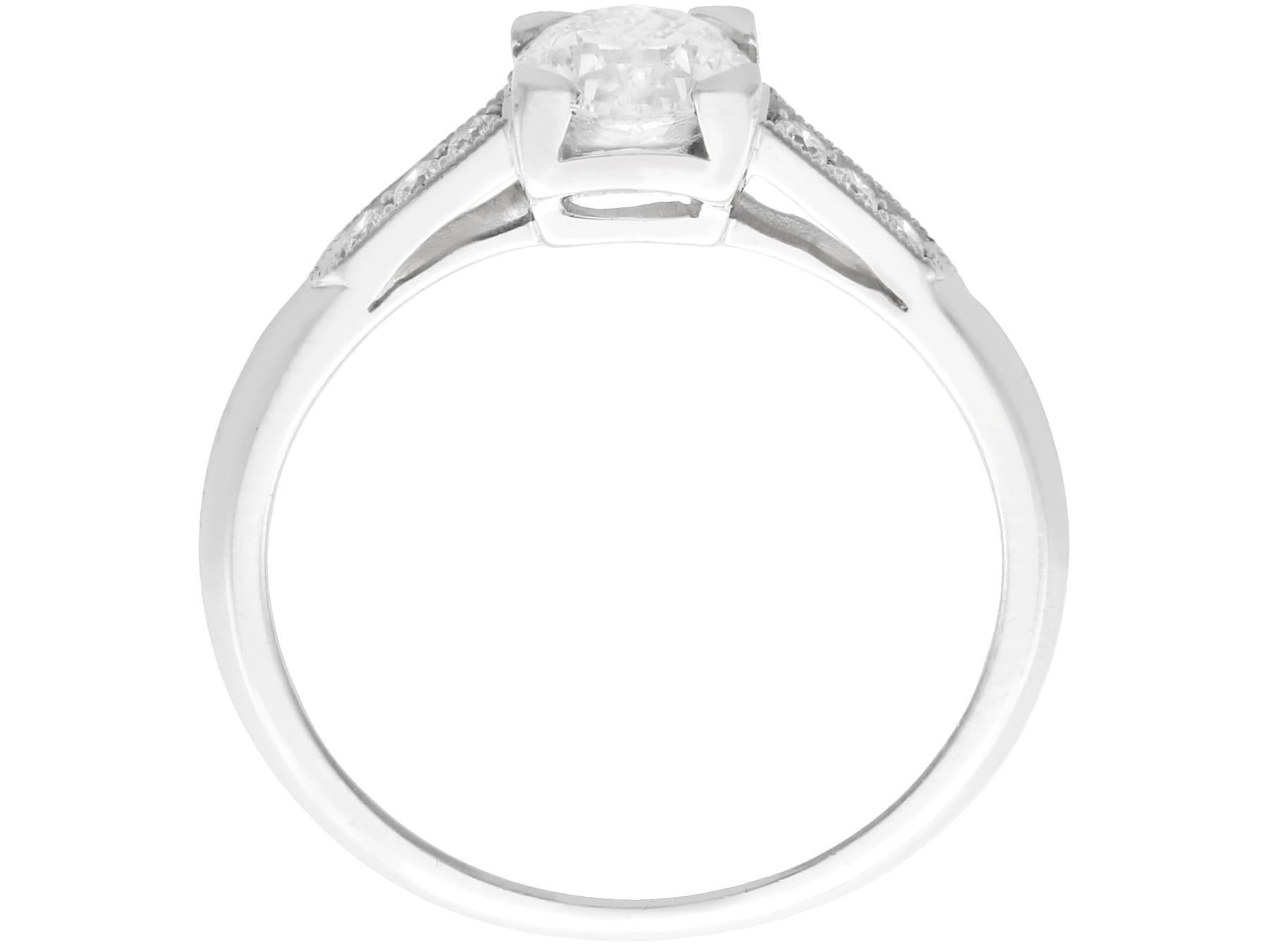 Women's Diamond and Platinum Solitaire Enagement Ring For Sale