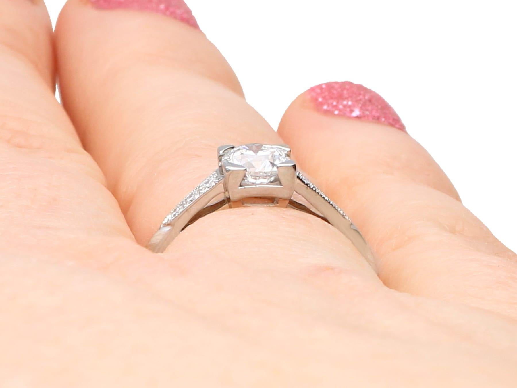 Diamond and Platinum Solitaire Enagement Ring For Sale 3