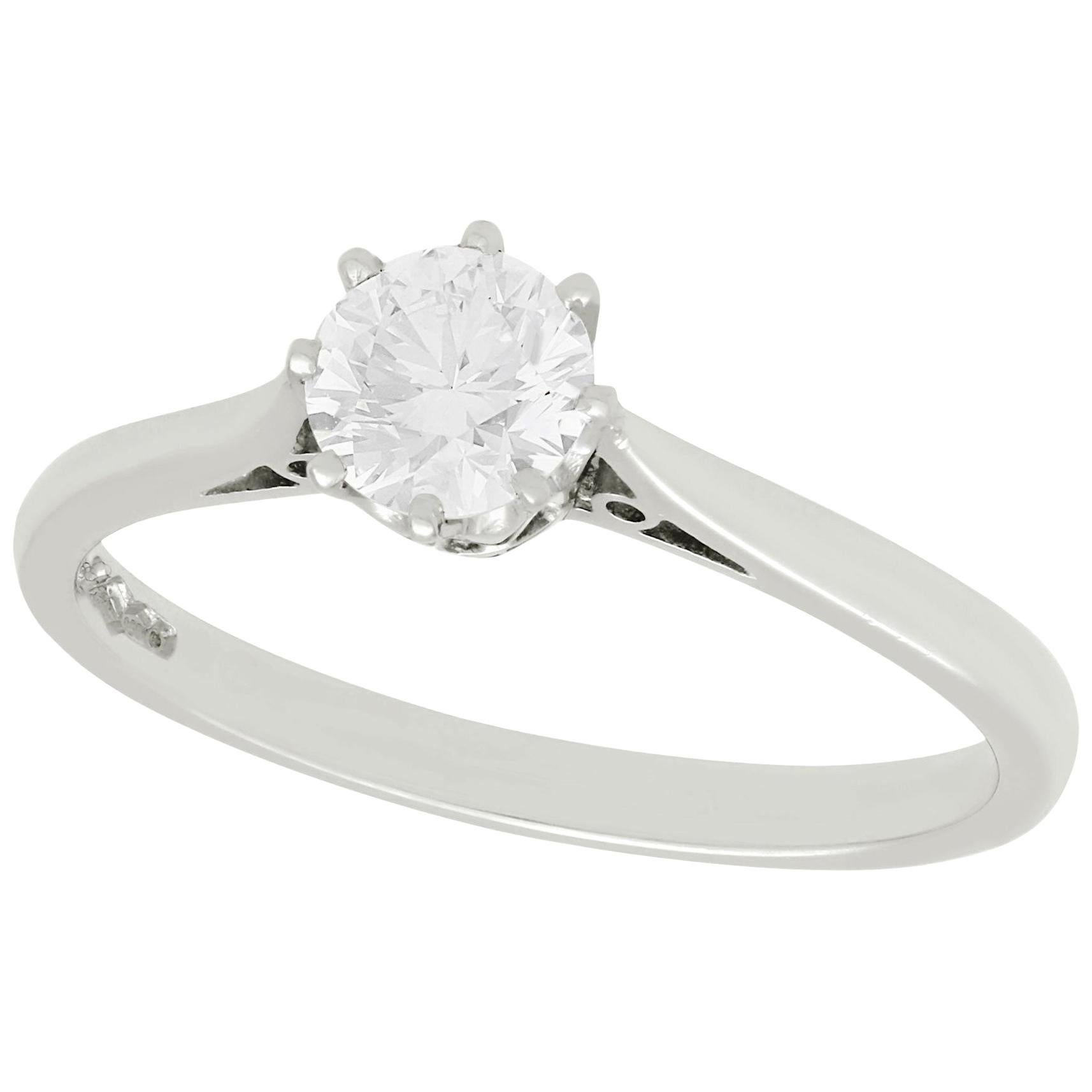 Diamond and Platinum Solitaire Engagement Ring, circa 1980
