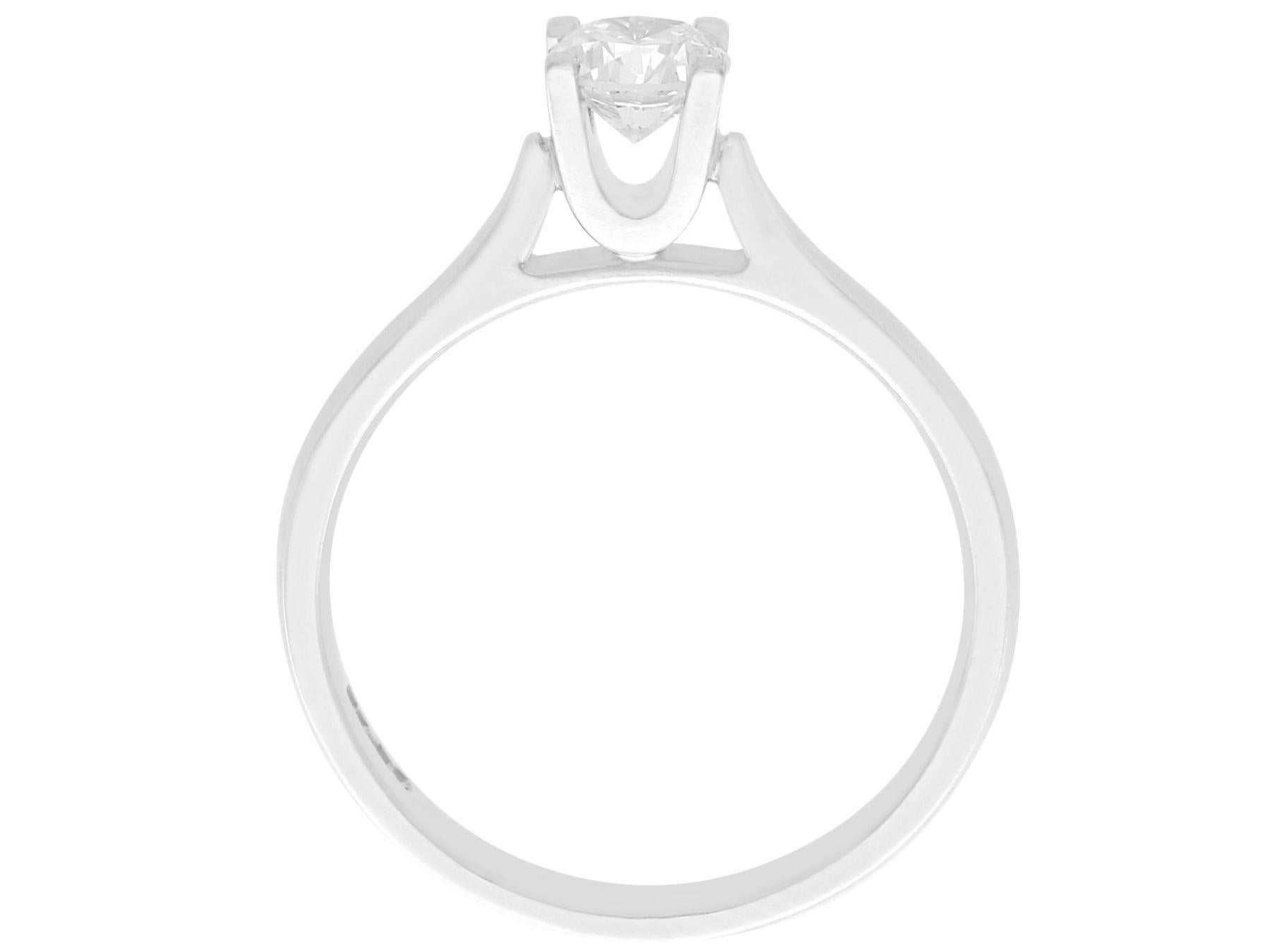 2000s Diamond and Platinum Solitaire Engagement Ring For Sale 2