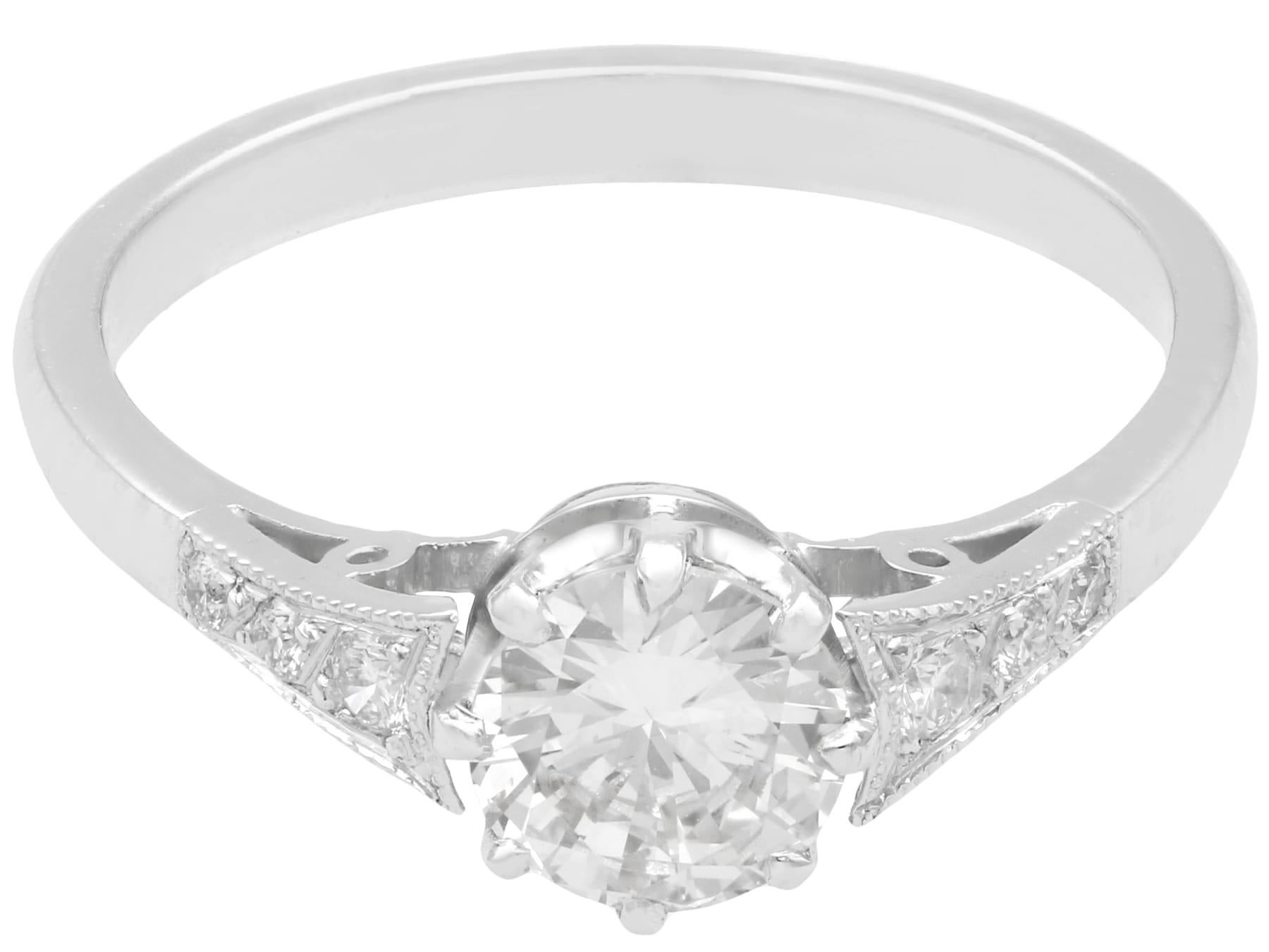 Round Cut Diamond and Platinum Solitaire Engagement Ring