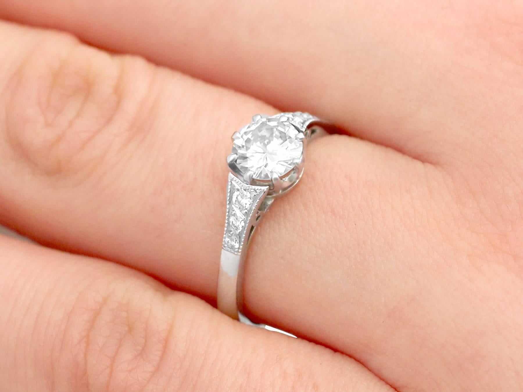 Diamond and Platinum Solitaire Engagement Ring 1