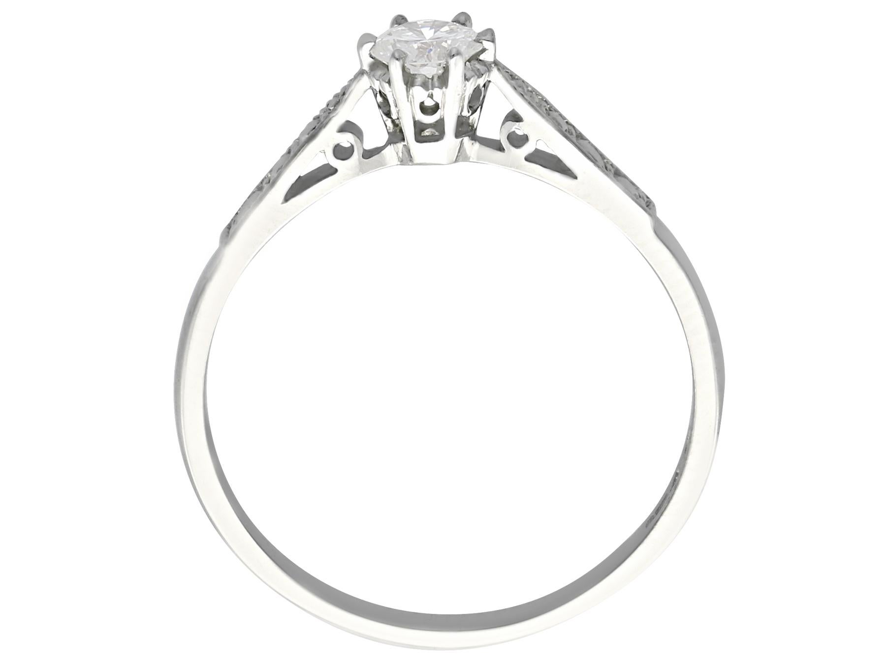 Women's Diamond and Platinum Solitaire Engagement Ring For Sale