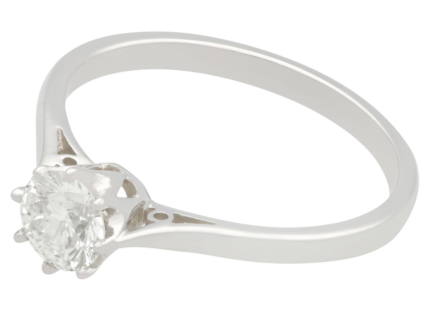 Contemporary Diamond and Platinum Solitaire Engagement Ring, circa 1980