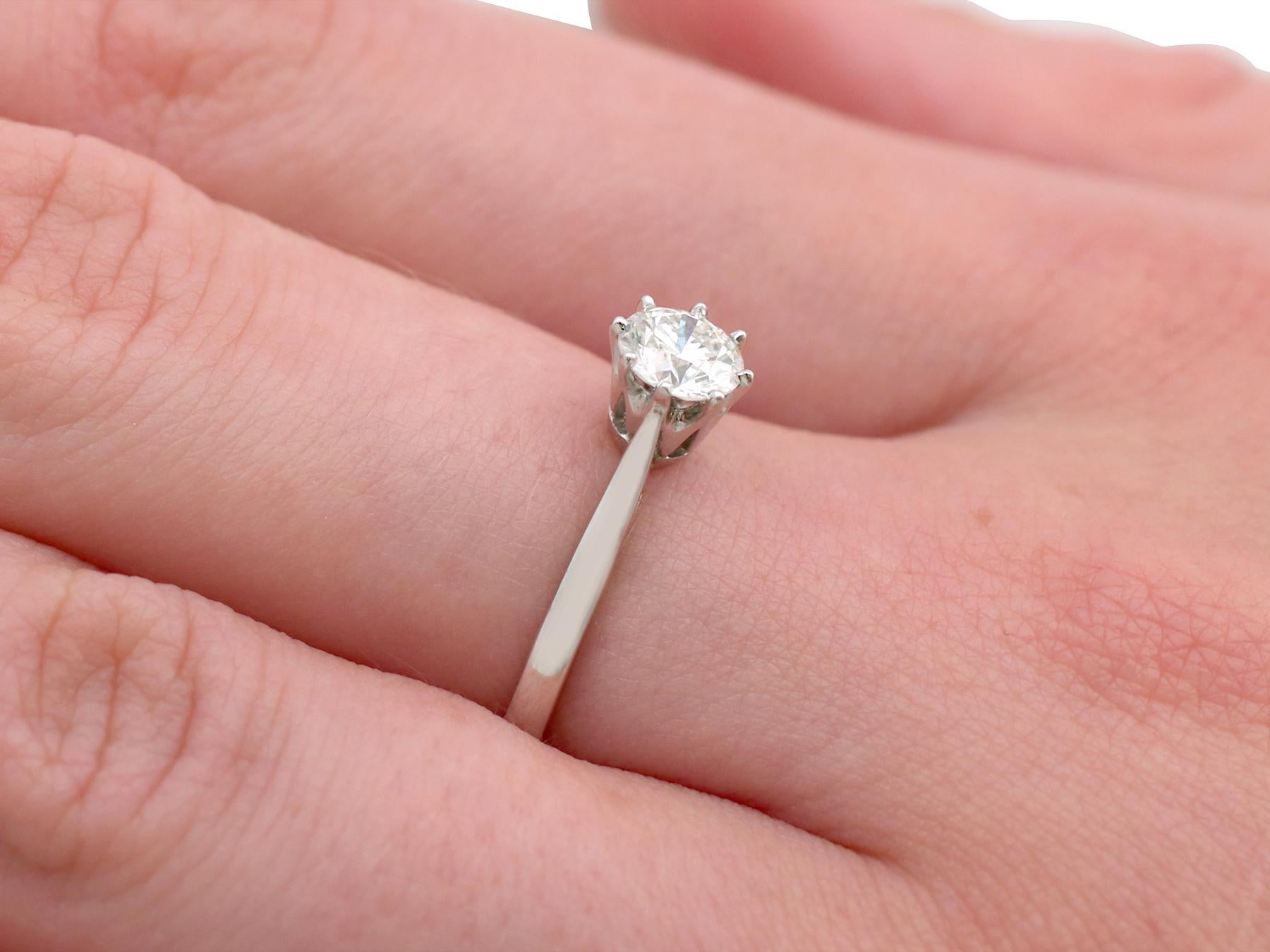 Diamond and Platinum Solitaire Engagement Ring, circa 1980 2