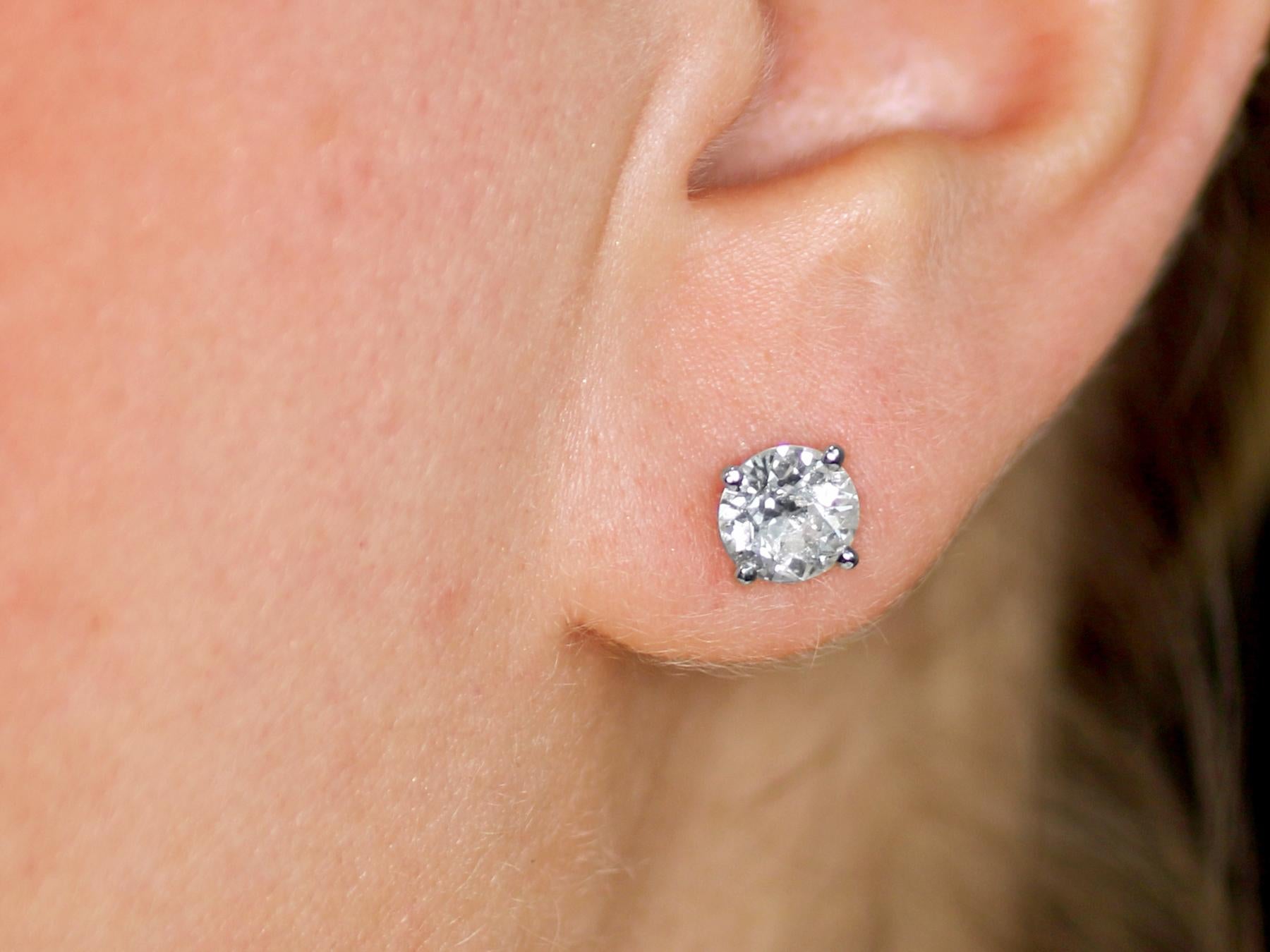 Diamond and Platinum Stud Earrings 1