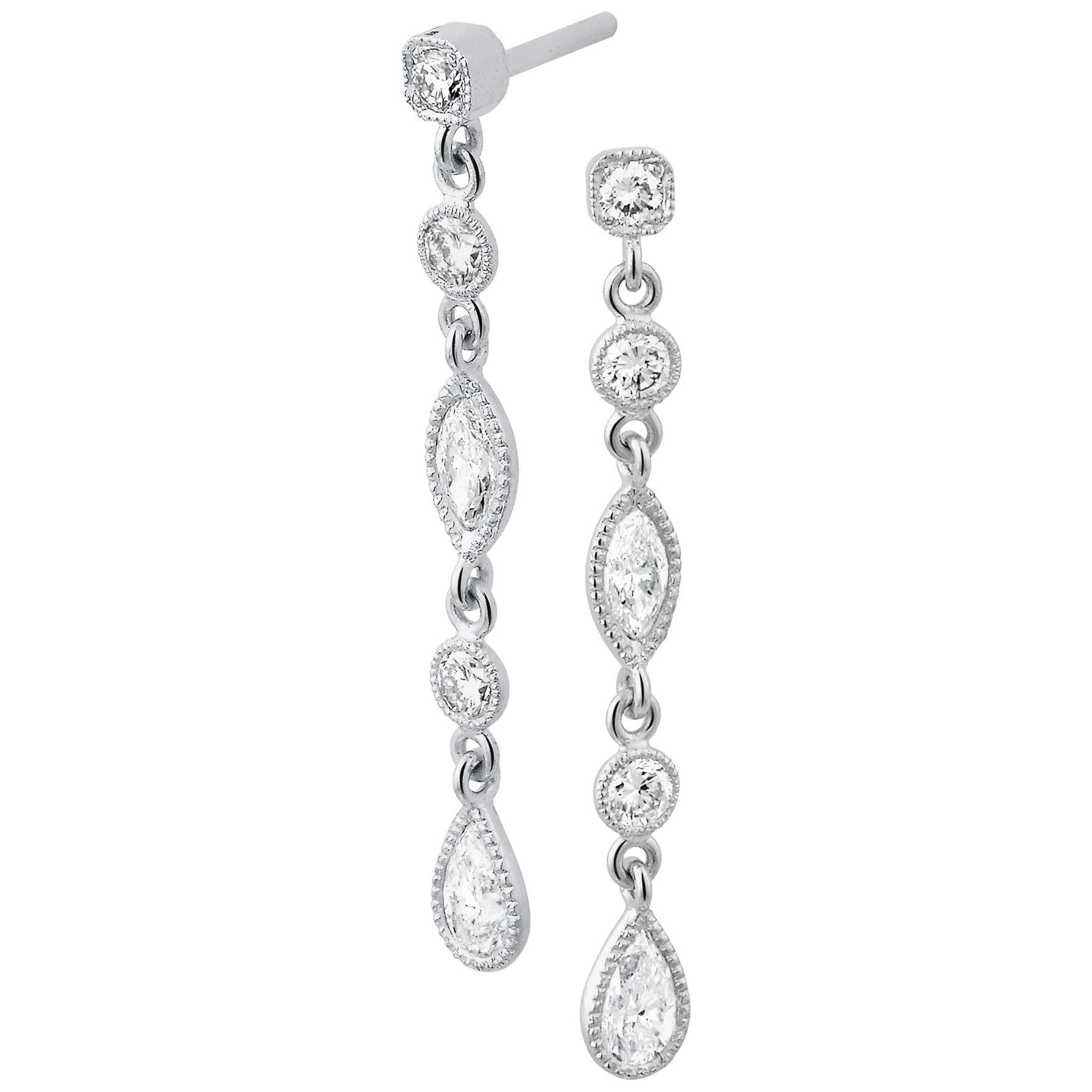 Diamond and Platinum Van der Veken Sheherazade Earrings For Sale