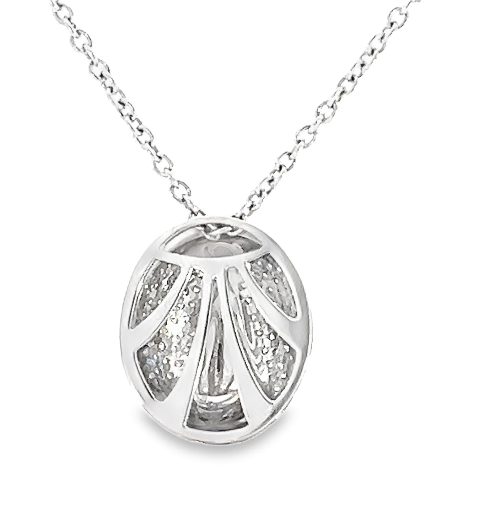 Round Cut Diamond and Purple Enamel Orb Pendant Necklace For Sale