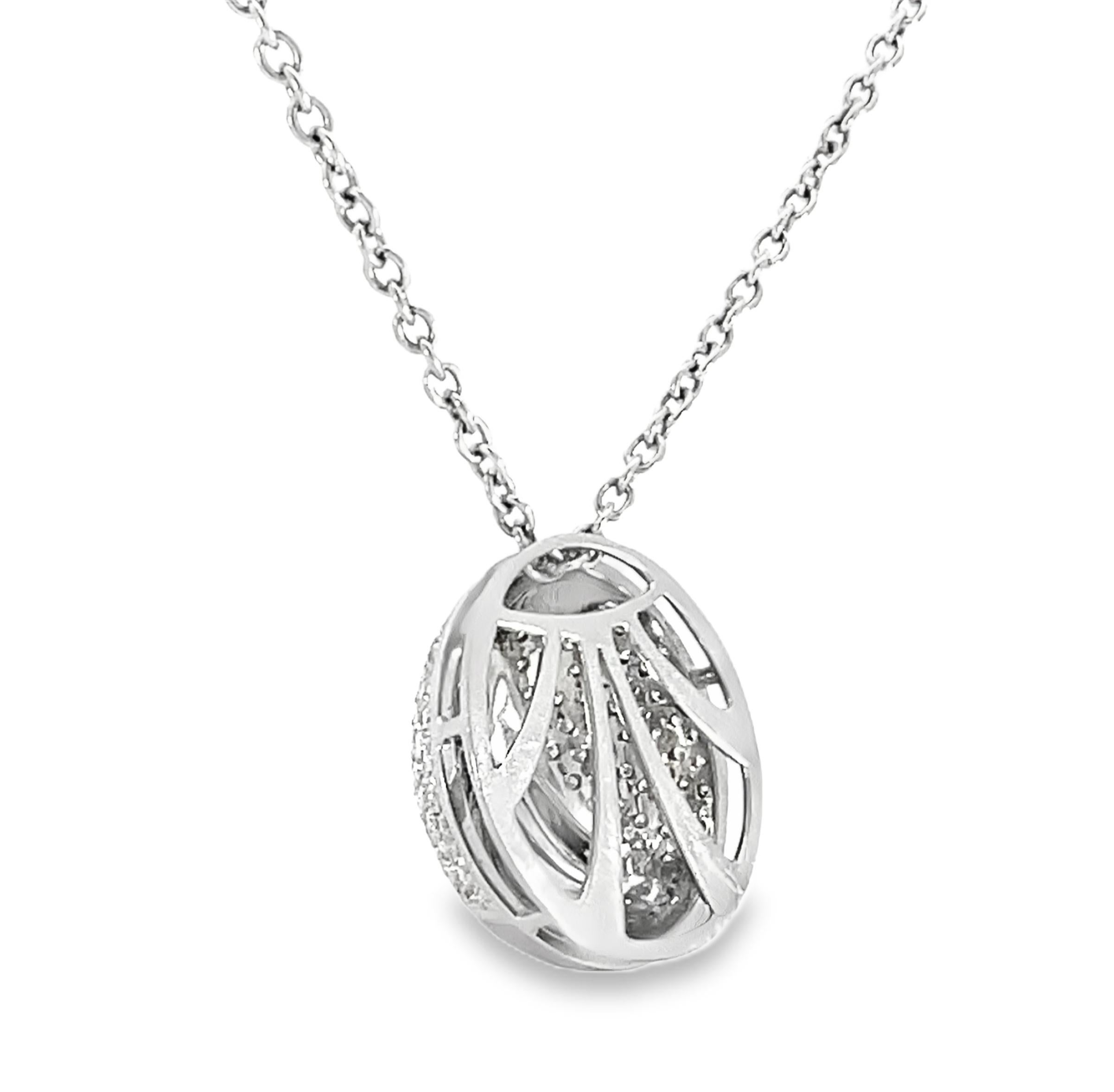 Women's or Men's Diamond and Purple Enamel Orb Pendant Necklace For Sale