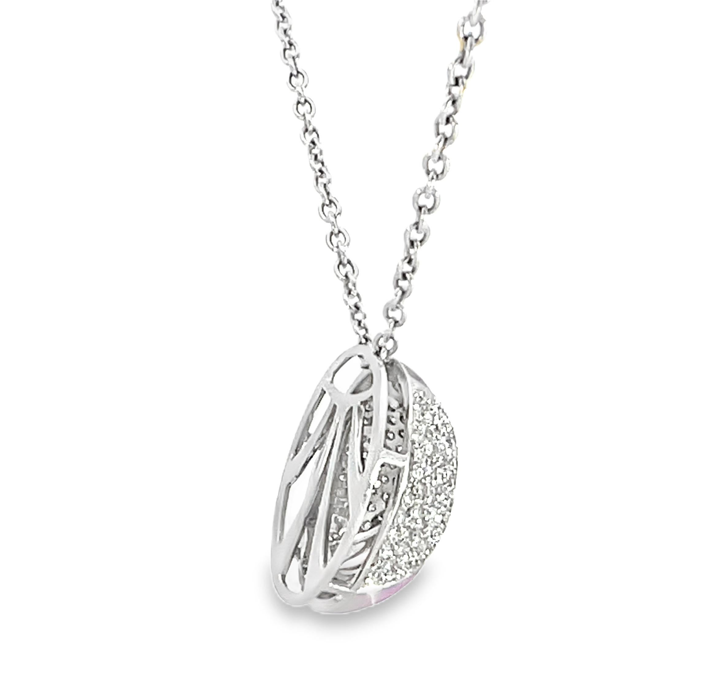 Diamond and Purple Enamel Orb Pendant Necklace For Sale 2
